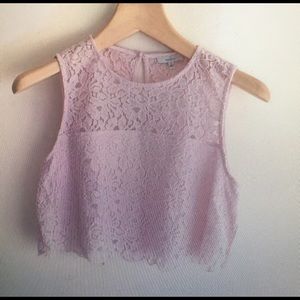 Talula Pink Lacey Crop Top